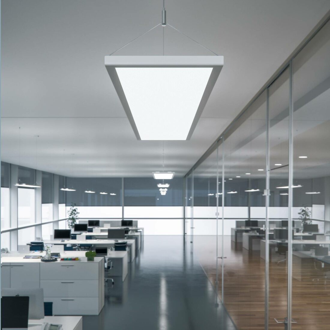 Waldmann LED závěsné světlo IDOO pro kanceláře 49 W