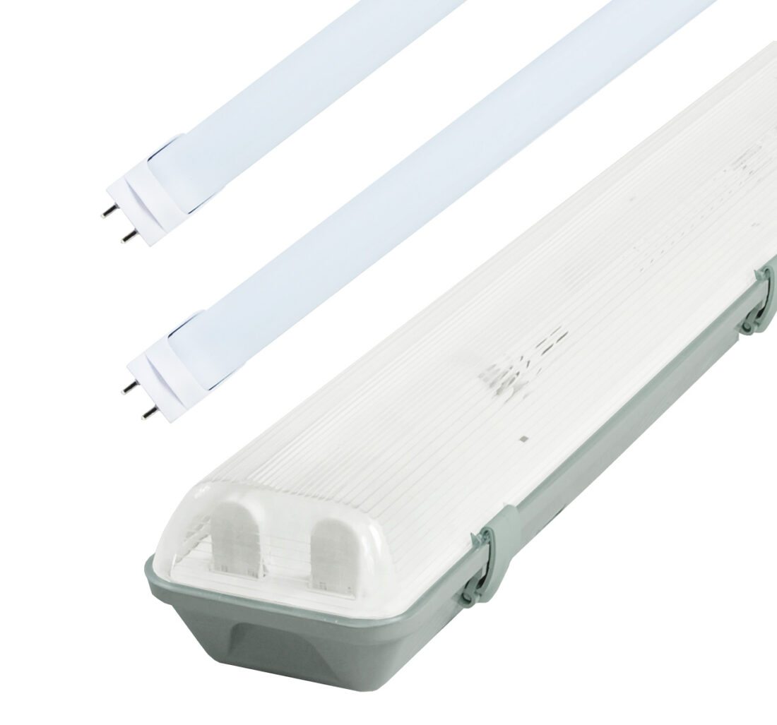 LED Solution Zářivkové těleso 120cm IP65 + 2x LED trubice 18W Premium Barva světla: Denní bílá TL3902A-2X36/B1_ZAR120CM18W-DB