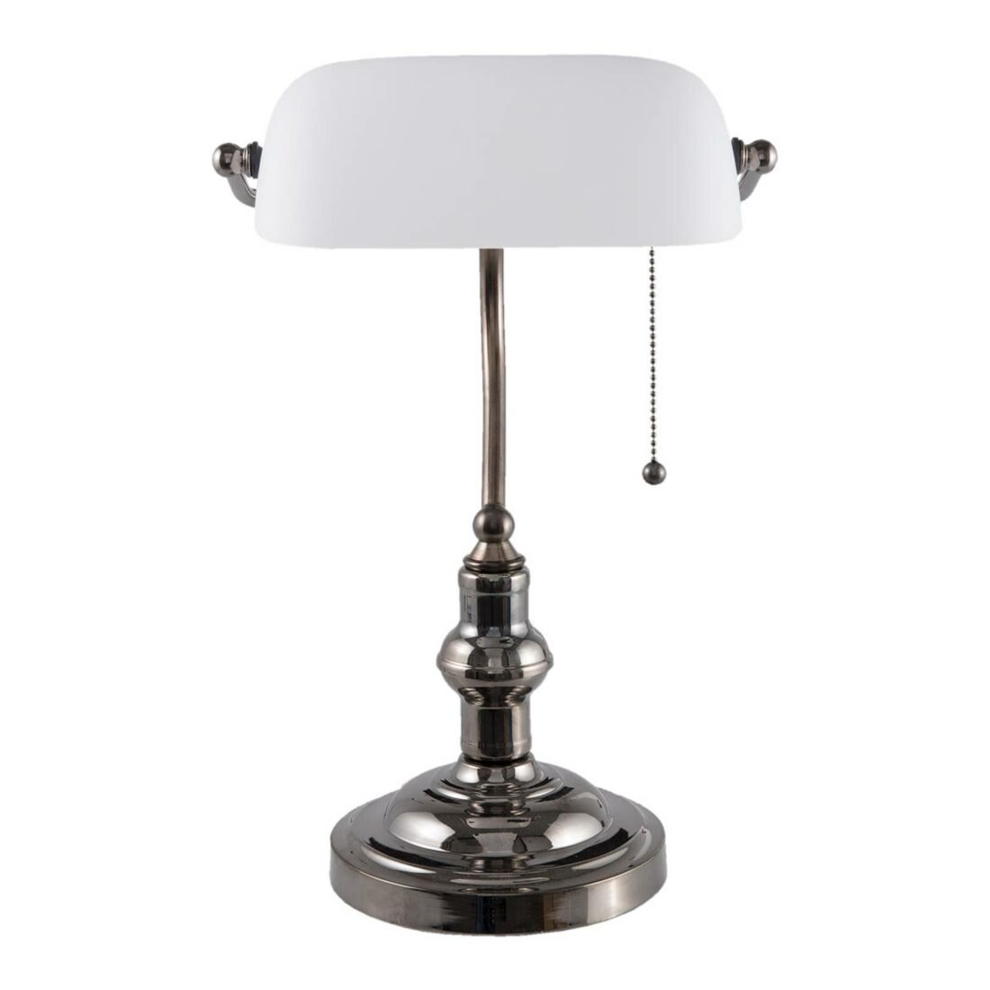 Clayre&Eef Stolní lampa 5100W s bílým skleněným stínidlem