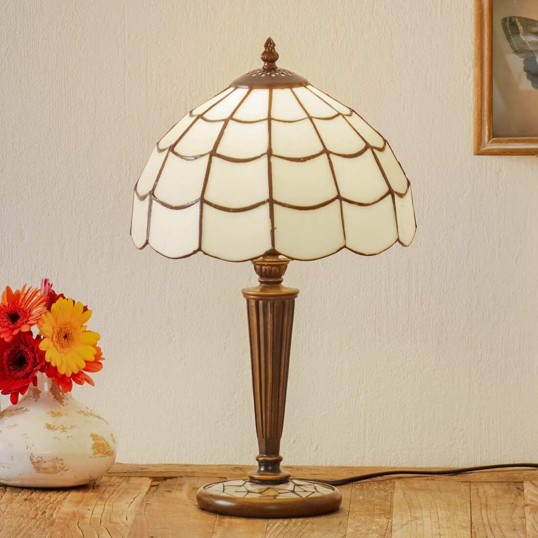 Clayre&Eef Stolní lampa Wiebke v Tiffany stylu