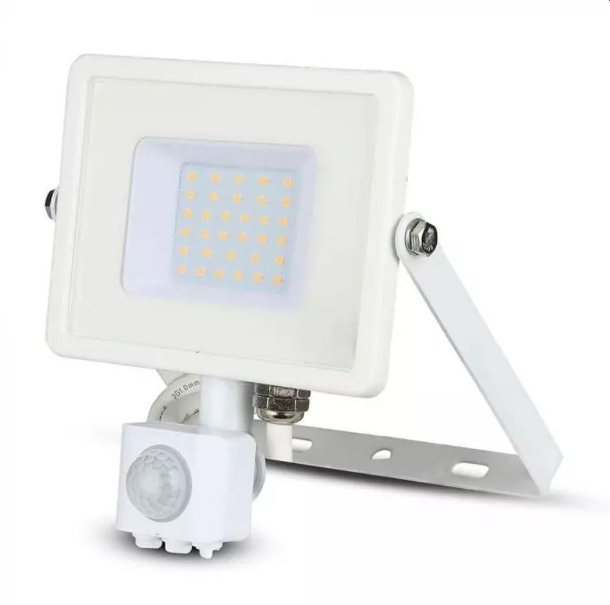 LED Solution Bílý LED reflektor 30W s pohybovým čidlem Premium Barva světla: Denní bílá 458