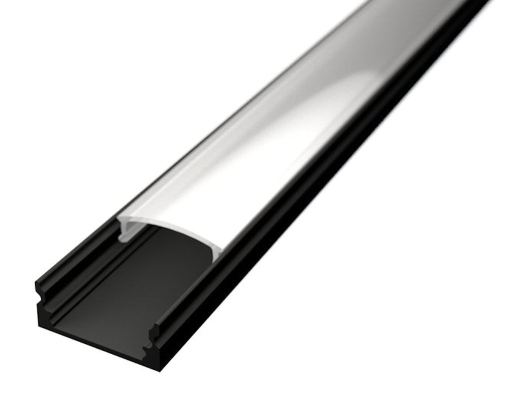 LED Solution Nástěnný profil pro LED pásky N3 černý Vyberte variantu a délku: Profil + Nacvakávací opálový difuzor 2m 191282_091022
