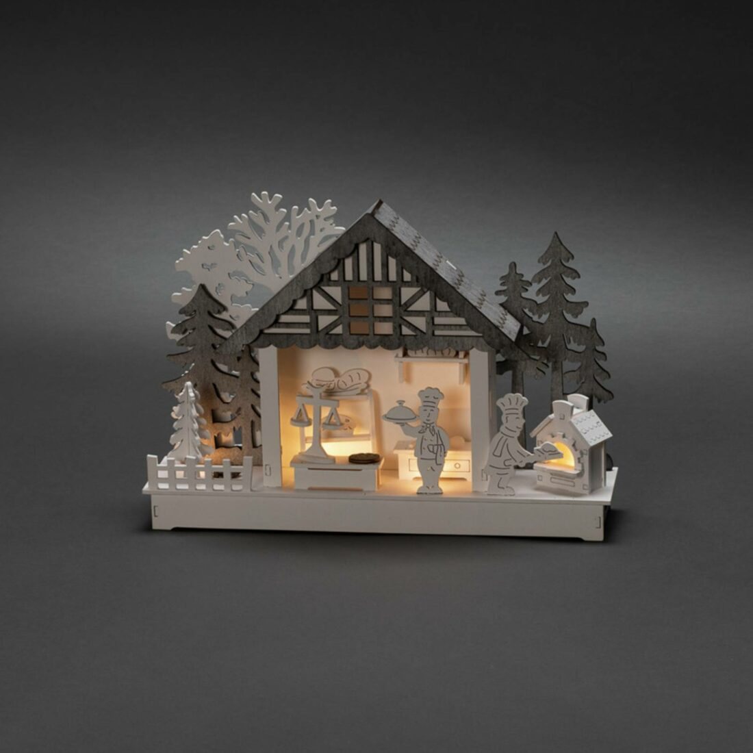 Konstsmide Christmas LED světelný oblouk dům a pekárna na baterie