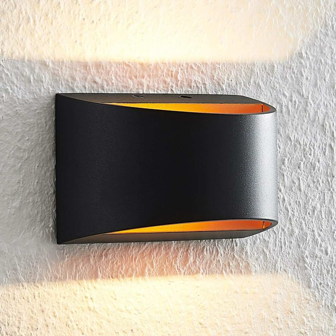 Arcchio Jasina LED nástěnné světlo půlkulaté černé