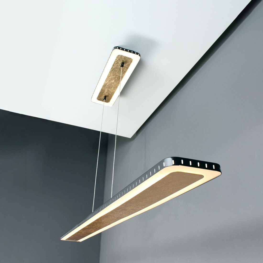 Eco-Light LED závěsné světlo Solaris 3-step-dim zlatá 120 cm
