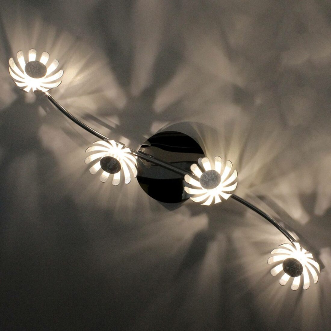Eco-Light LED nástěnné světlo Bloom čtyři zdroje stříbrné