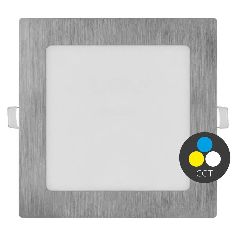 EMOS Stříbrný vestavný LED panel hranatý 170 x 170mm 12