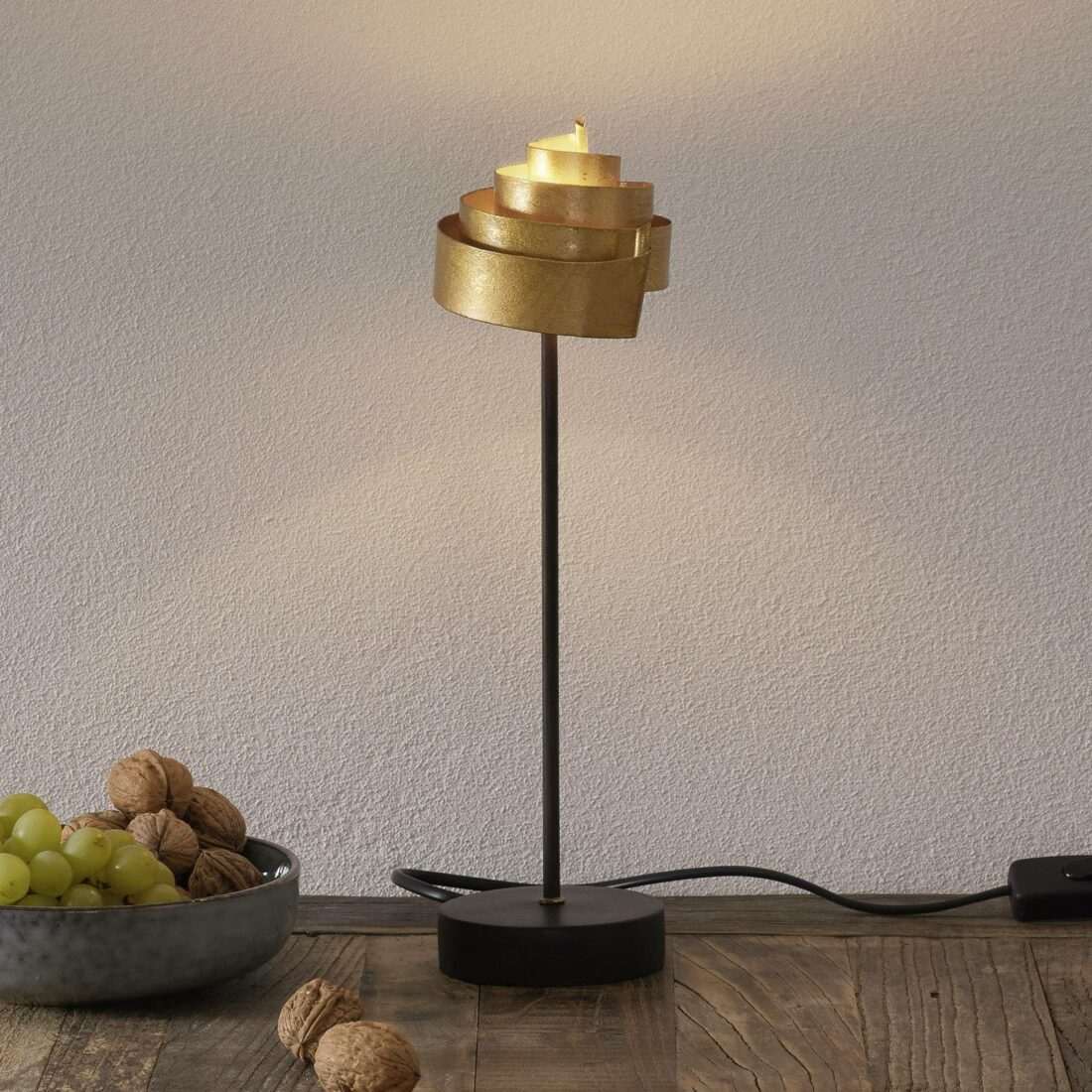 Holländer Stolní lampa Banderole ze železa ve zlaté barvě