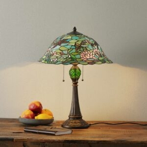 Clayre&Eef Okouzlující stolní lampa Waterlily v Tiffany stylu
