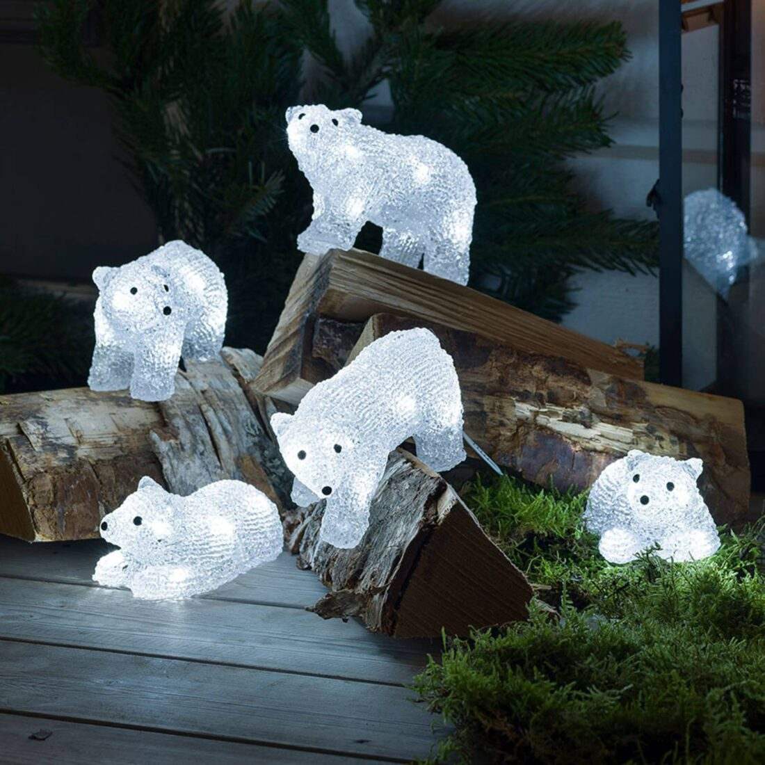 Konstsmide Christmas LED svítící figurky ledních medvědů pro venkovní použití