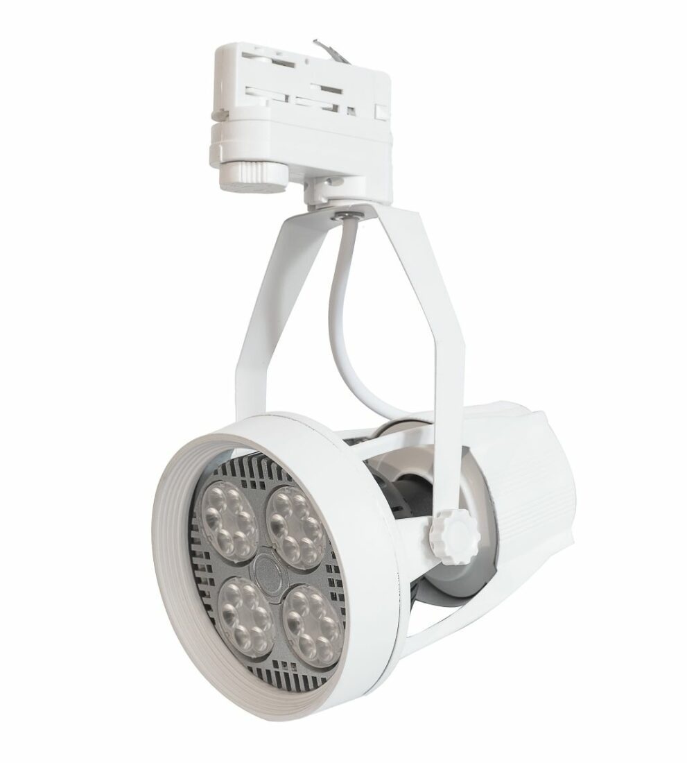 T-LED Bílé lištové svítidlo 3F + LED žárovka 35W Barva světla: Denní bílá 105602_032602