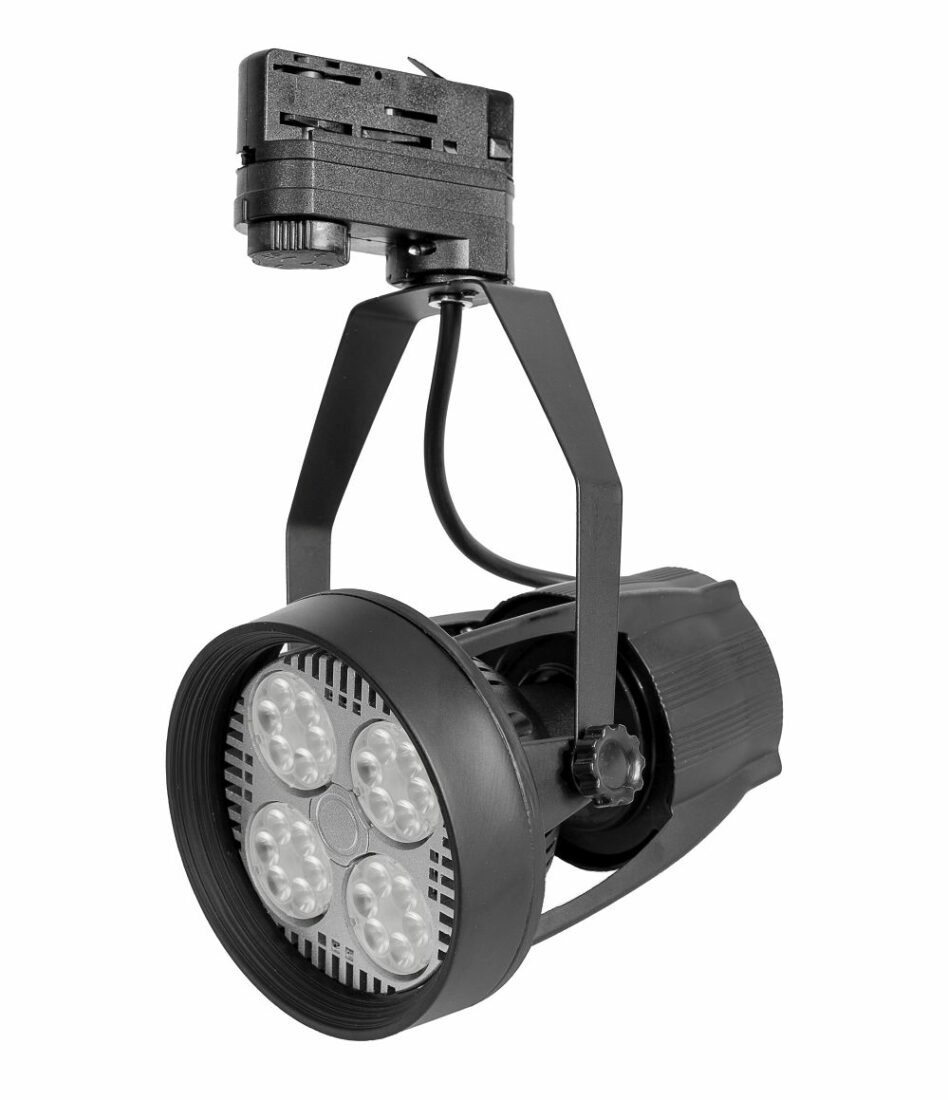 T-LED Černé lištové svítidlo 3F + LED žárovka 35W Barva světla: Studená bílá 105601_032603