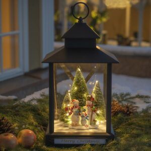 Konstsmide Christmas LED dekorační lucerna sněhuláci černá IP44 42cm