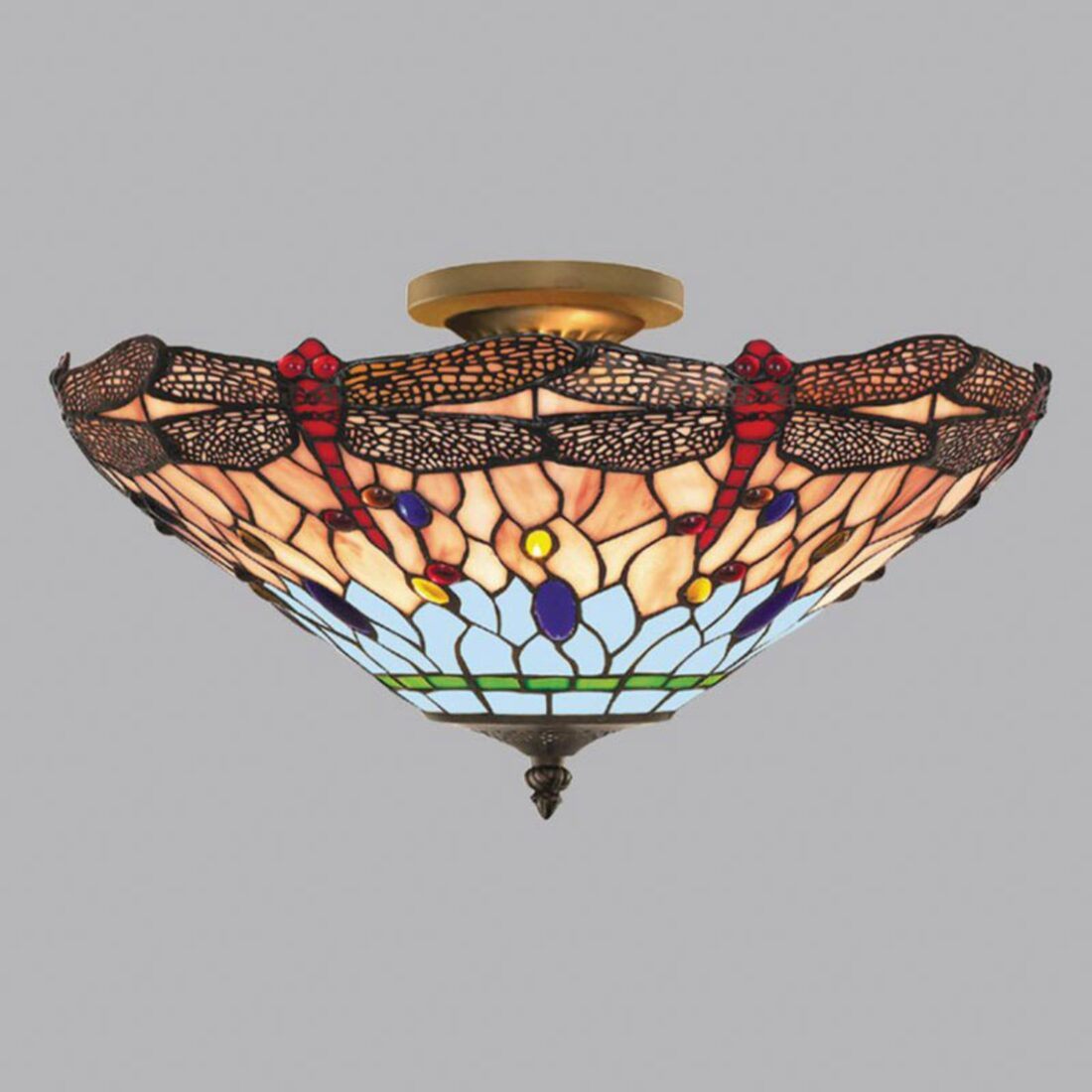 Searchlight Stropní svítidlo Dragonfly ve stylu Tiffany