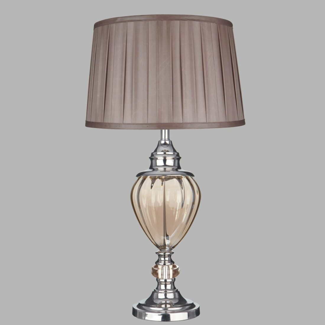 Searchlight Stolní lampa Greyson s textilním stínidlem hnědá
