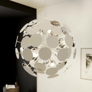 Lindby Bílá závěsná lampa Kinan s disky