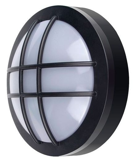 Solight Černé LED stropní/nástěnné svítidlo kulaté s mřížkou 20W IP65 WO754