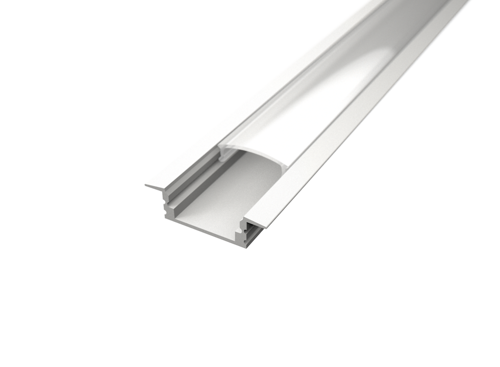 LED Solution Vestavný profil pro LED pásky V1 bílý Vyberte variantu a délku: Profil + Nacvakávací čirý difuzor 1m LP301W-1M_09101