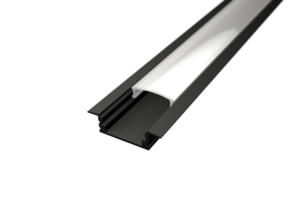 LED Solution Vestavný profil pro LED pásky V1 černý Vyberte variantu a délku: Profil + Nacvakávací čirý difuzor 2m LP301B-2M_091012