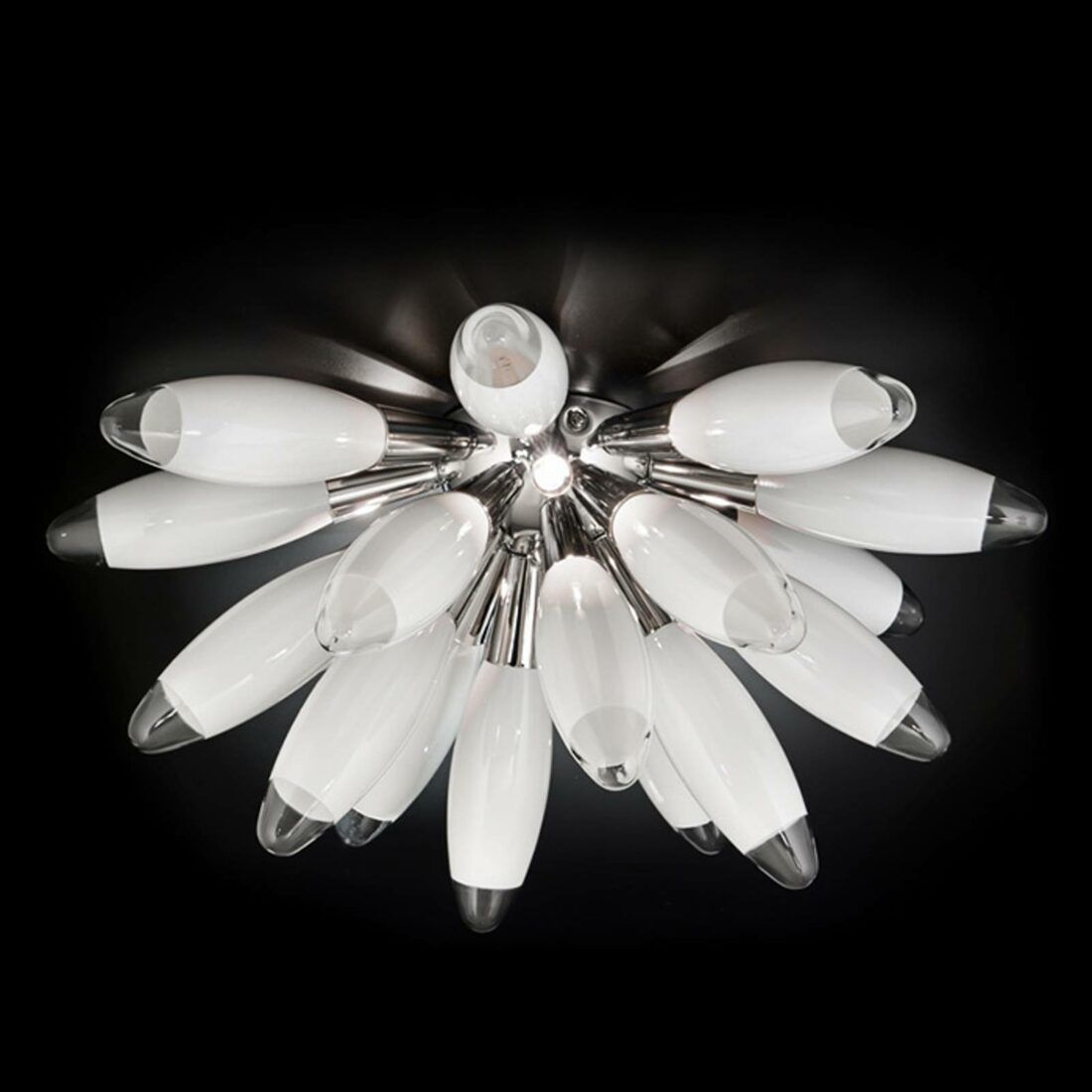 Metallux Bílé skleněné stropní světlo Flo
