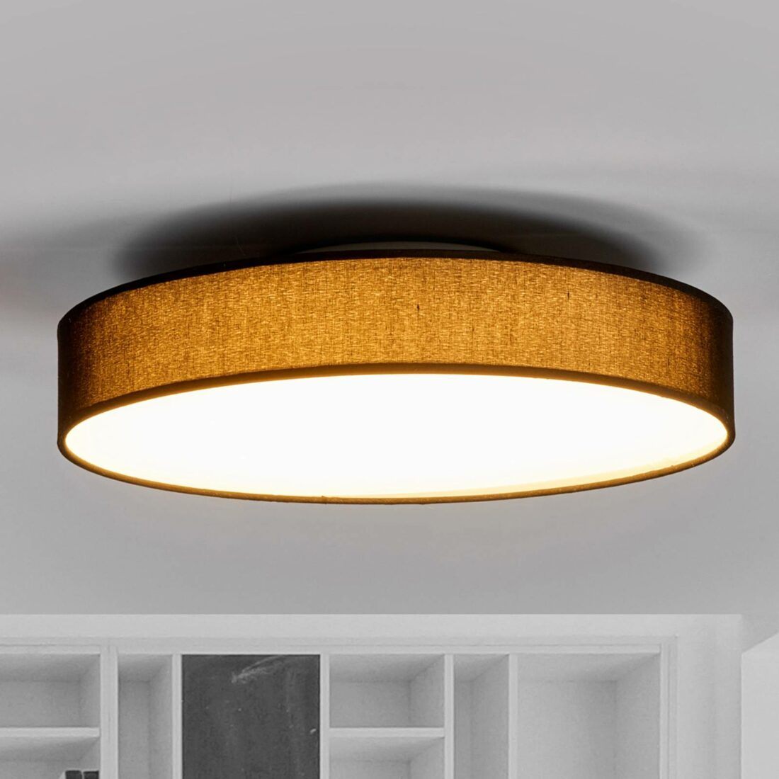Lindby LED textilní stropní lampa Saira