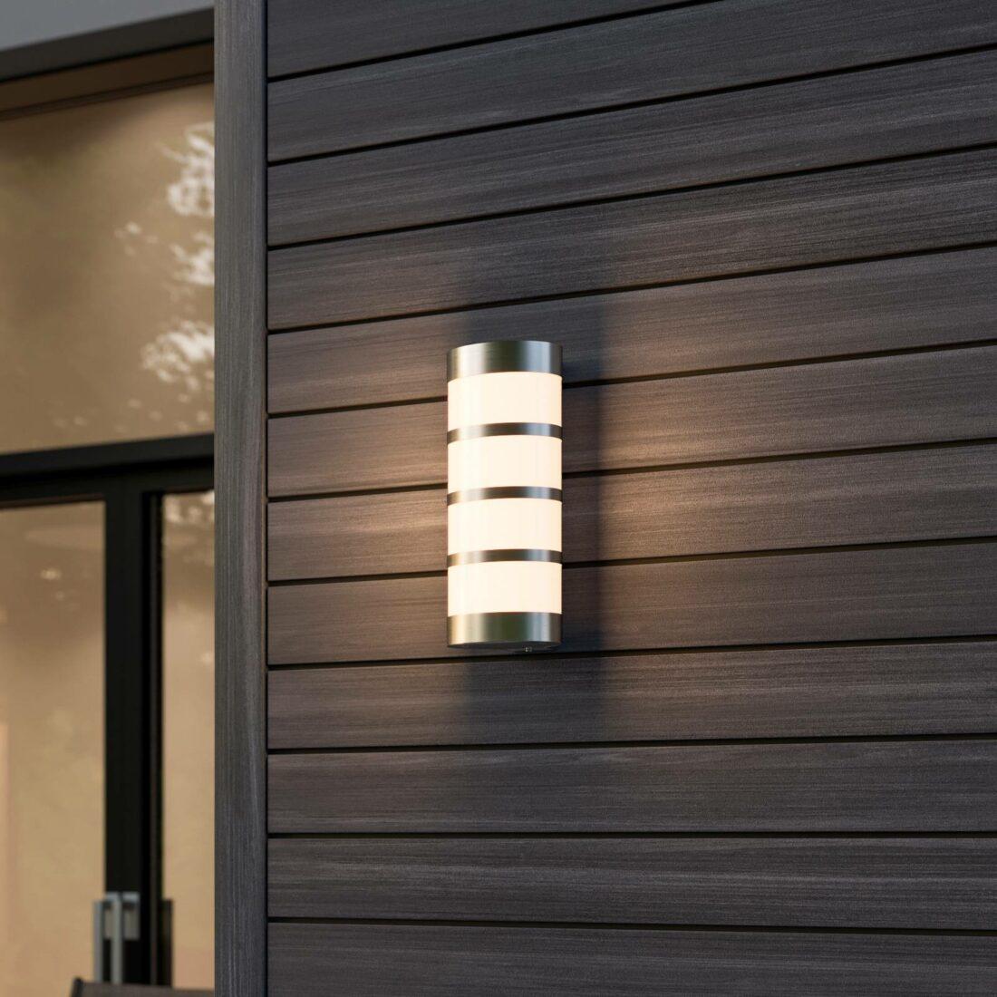 Lucande Ocelové venkovní nástěnné LED světlo Leroy