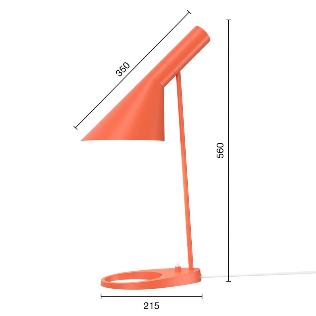 Louis Poulsen Designová stolní lampa AJ Mini oranžová