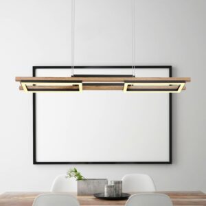 Globo LED závěsné světlo Illa v dřevěném designu