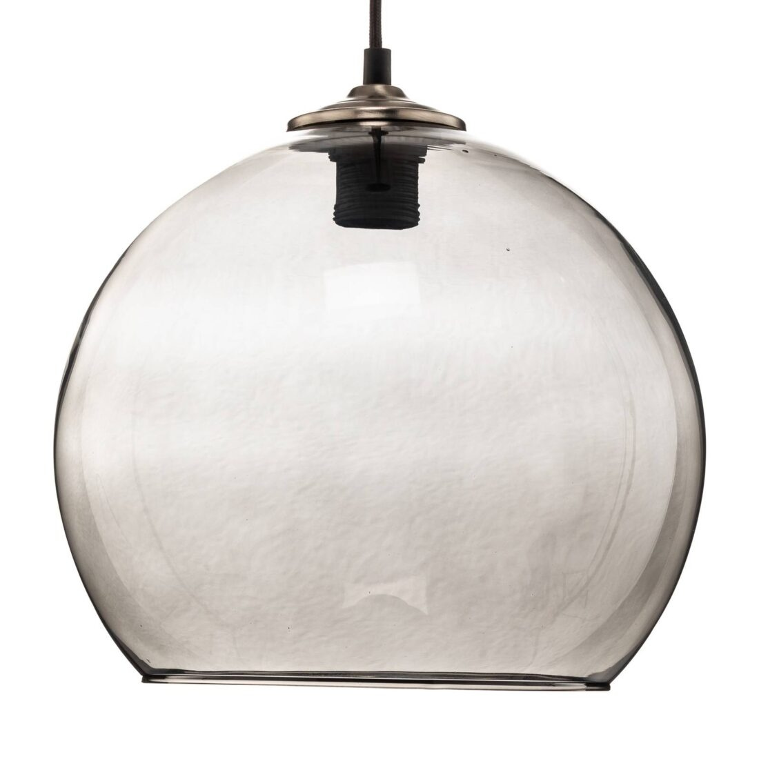 Solbika Lighting Závěsná lampa koule skleněná stínítko kouřově šedá Ø 30cm