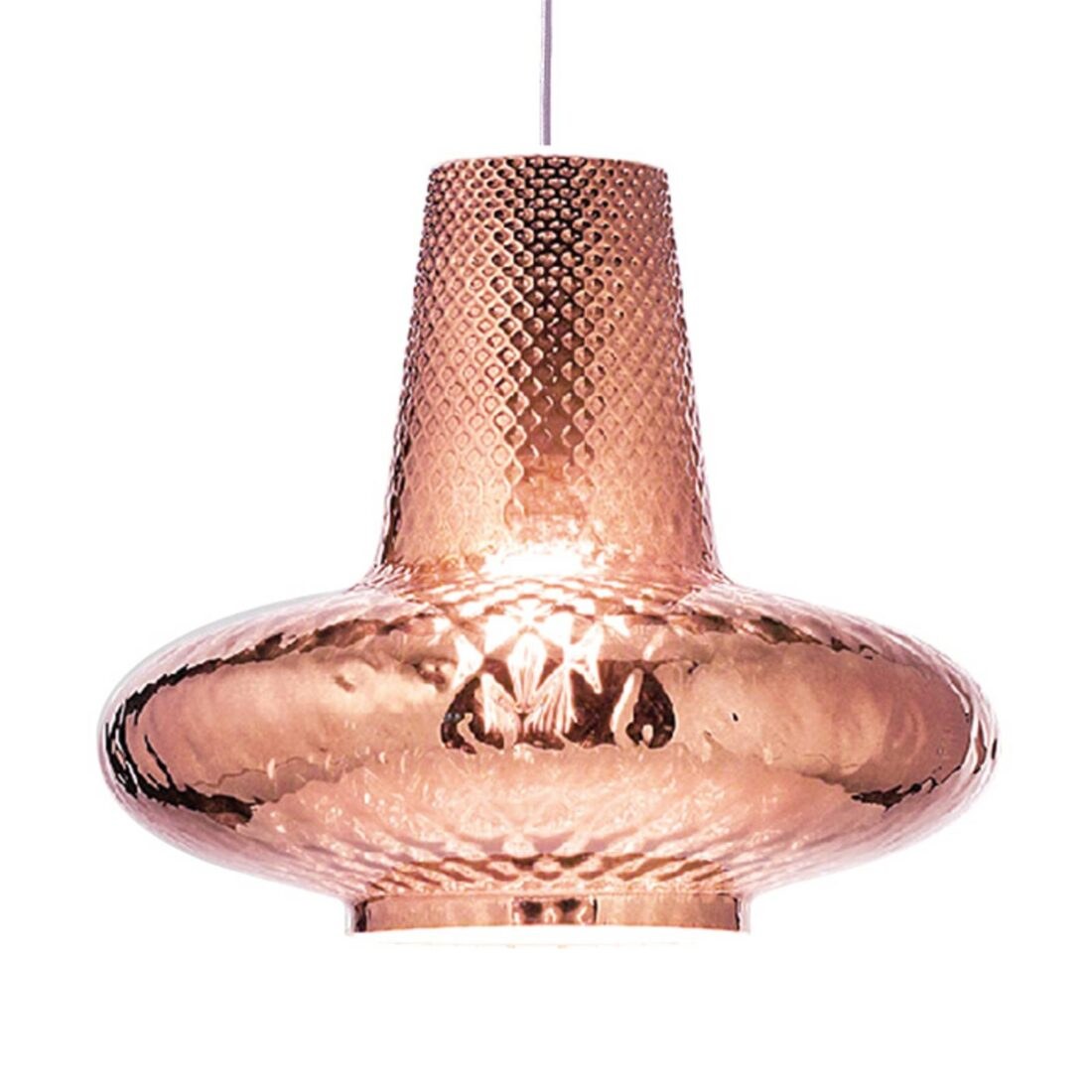 Ailati Závěsná lampa Giulietta 130 cm růžově zlatá metalíza