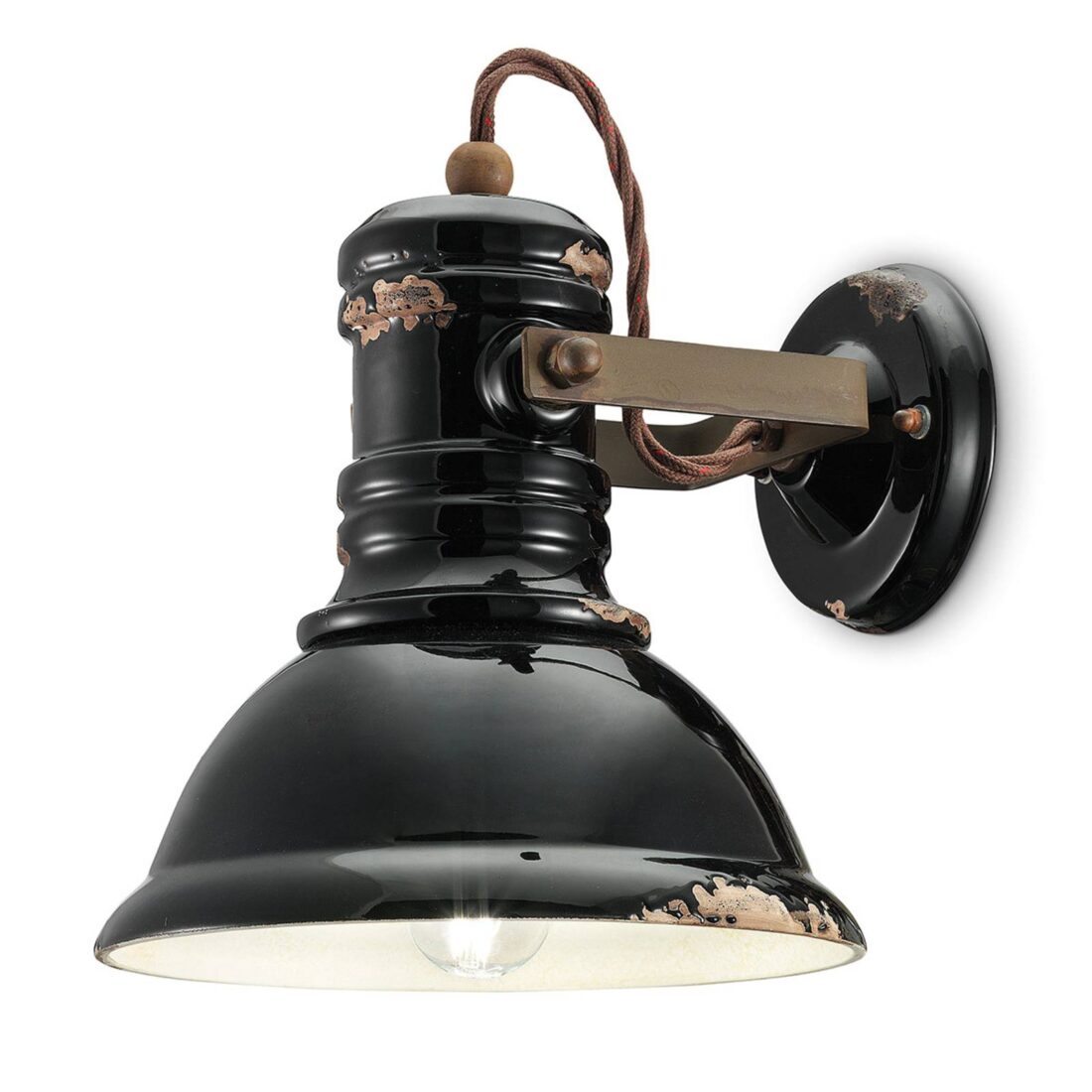Ferroluce Keramické nástěnné svítidlo C1693 v černé barvě industriálním stylu