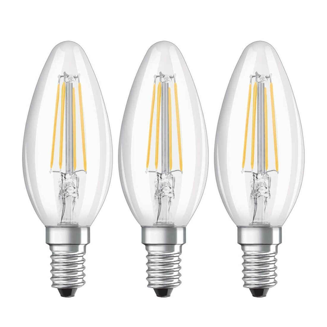 OSRAM LED žárovka-svíčka E14 4W filament 2 700K sada 3ks