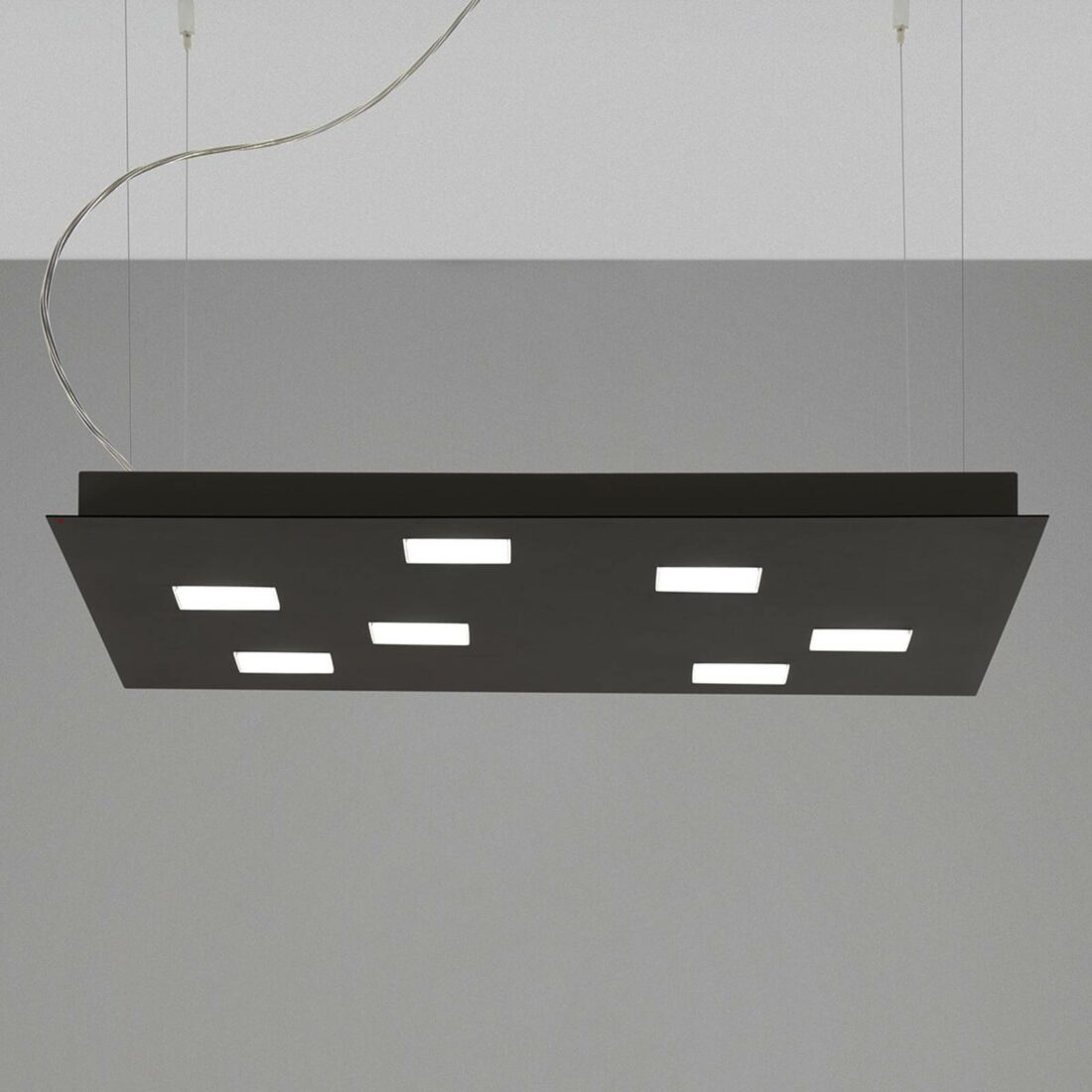 Fabbian Quarter - černé závěsné světlo LED 7zdr