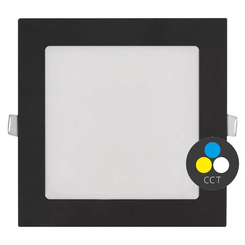 EMOS Černý vestavný LED panel hranatý 170 x 170mm 12