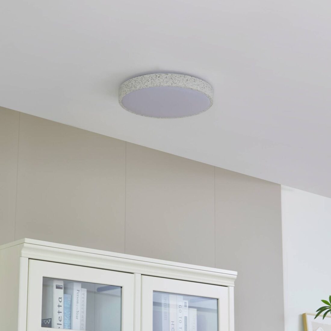 Lindby Smart LED stropní svítidlo Elmor Tuya Ø39cm světle šedá