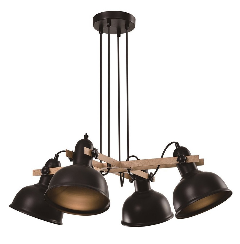Candellux Černý závěsný lustr Reno pro žárovku 4x E27 34-78155