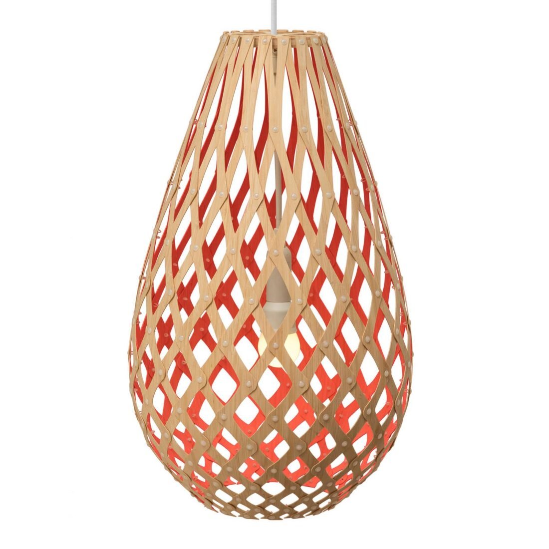 david trubridge Koura závěsná lampa 50 cm bambusově červená