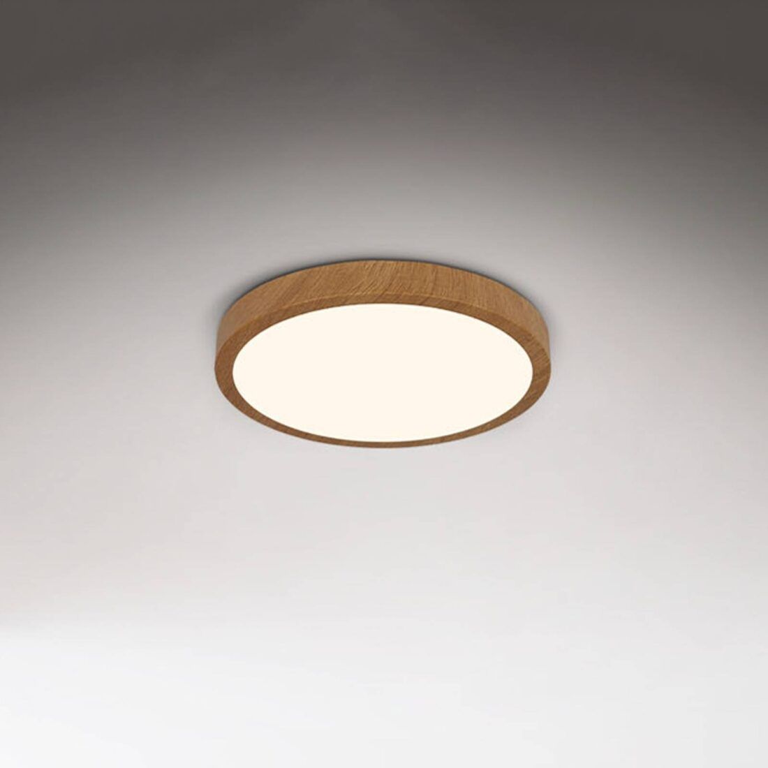 Briloner LED stropní svítidlo Runa Wood vzhled dřeva 3 000 K Ø38cm