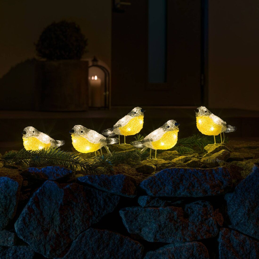 Konstsmide Christmas LED osvětlené figurky ptáků pro venkovní použití