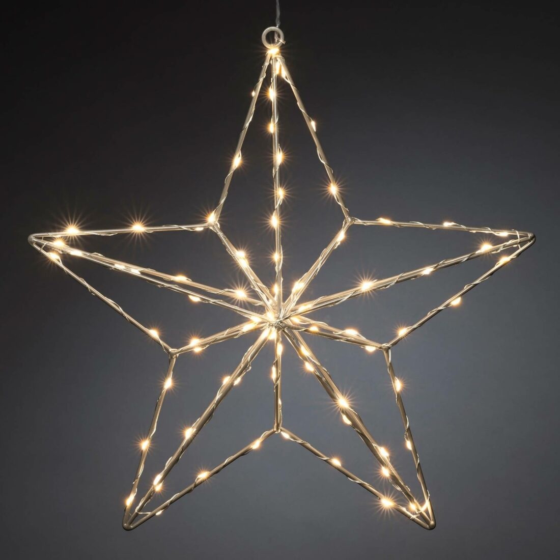 Konstsmide Christmas LED dekorativní světlo stříbrná hvězda 37 x 36 cm