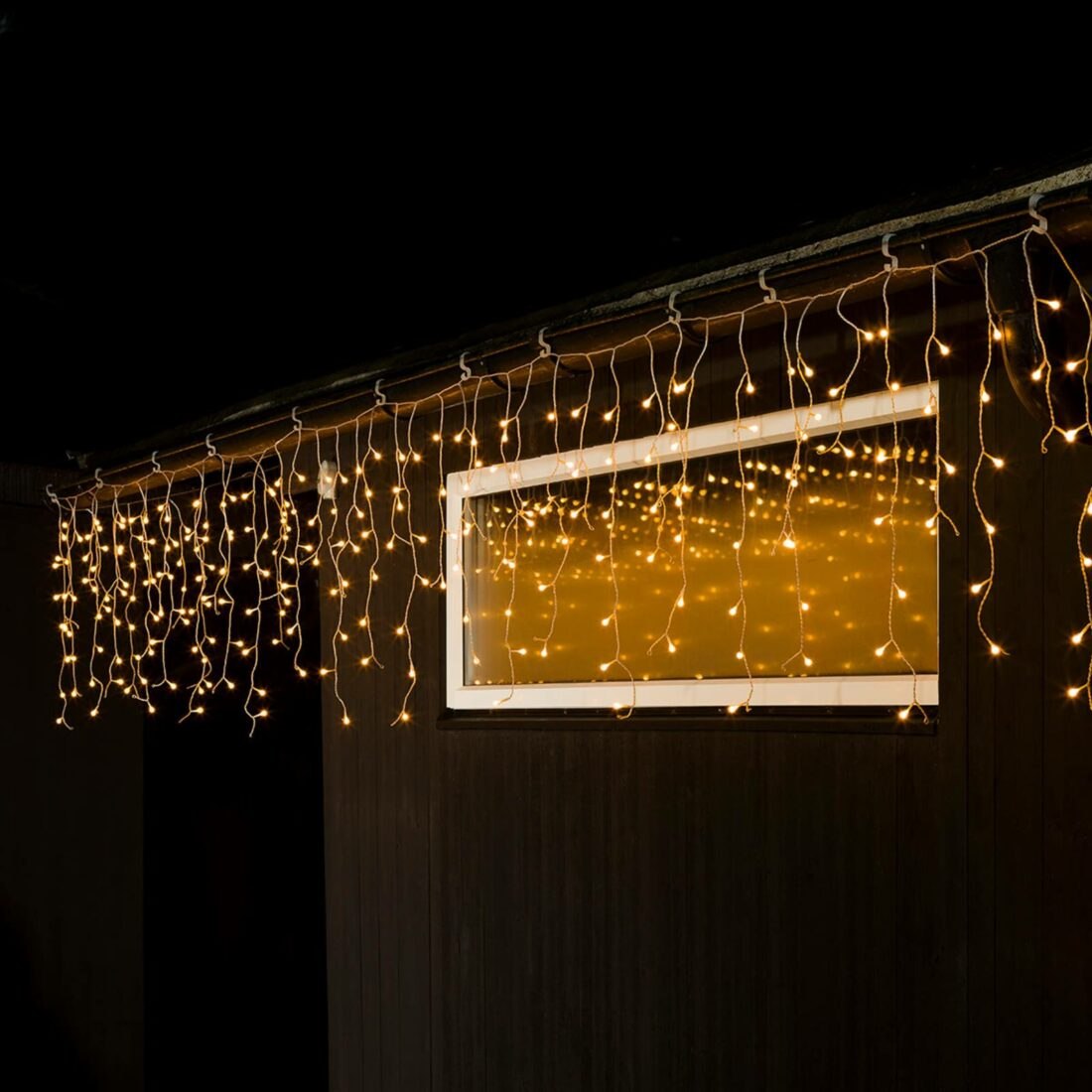 Konstsmide Christmas LED světelná clona ledový déšť jantarová transp. 10m