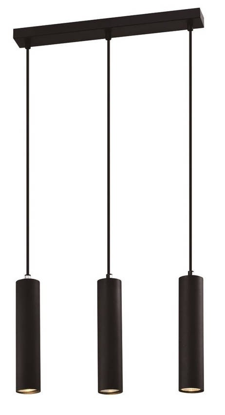 Candellux Černý závěsný lustr Tubo pro žárovku 3x GU10 33-79091
