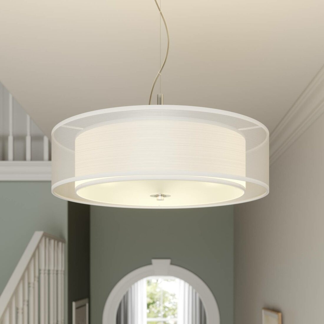 Lindby Textilní závěsné světlo Pikka pro LED žárovky E27
