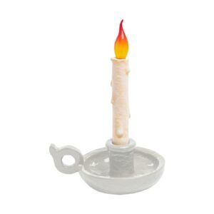 SELETTI LED deko stolní lampa Grimm Bugia tvar svíčky bílá