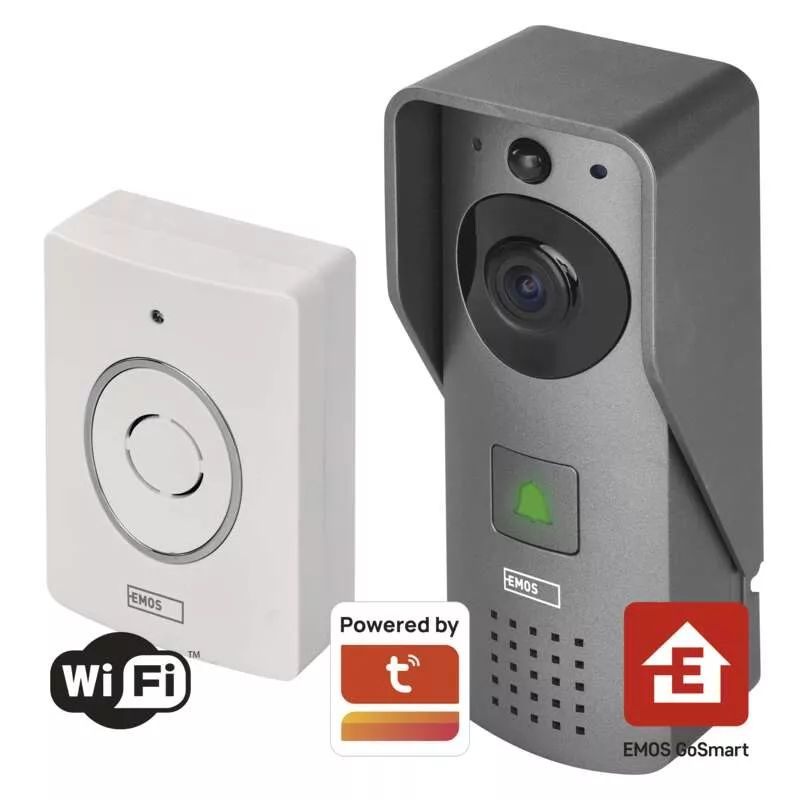 EMOS GoSmart Šedý domovní bezdrátový videozvonek s WiFi H4031