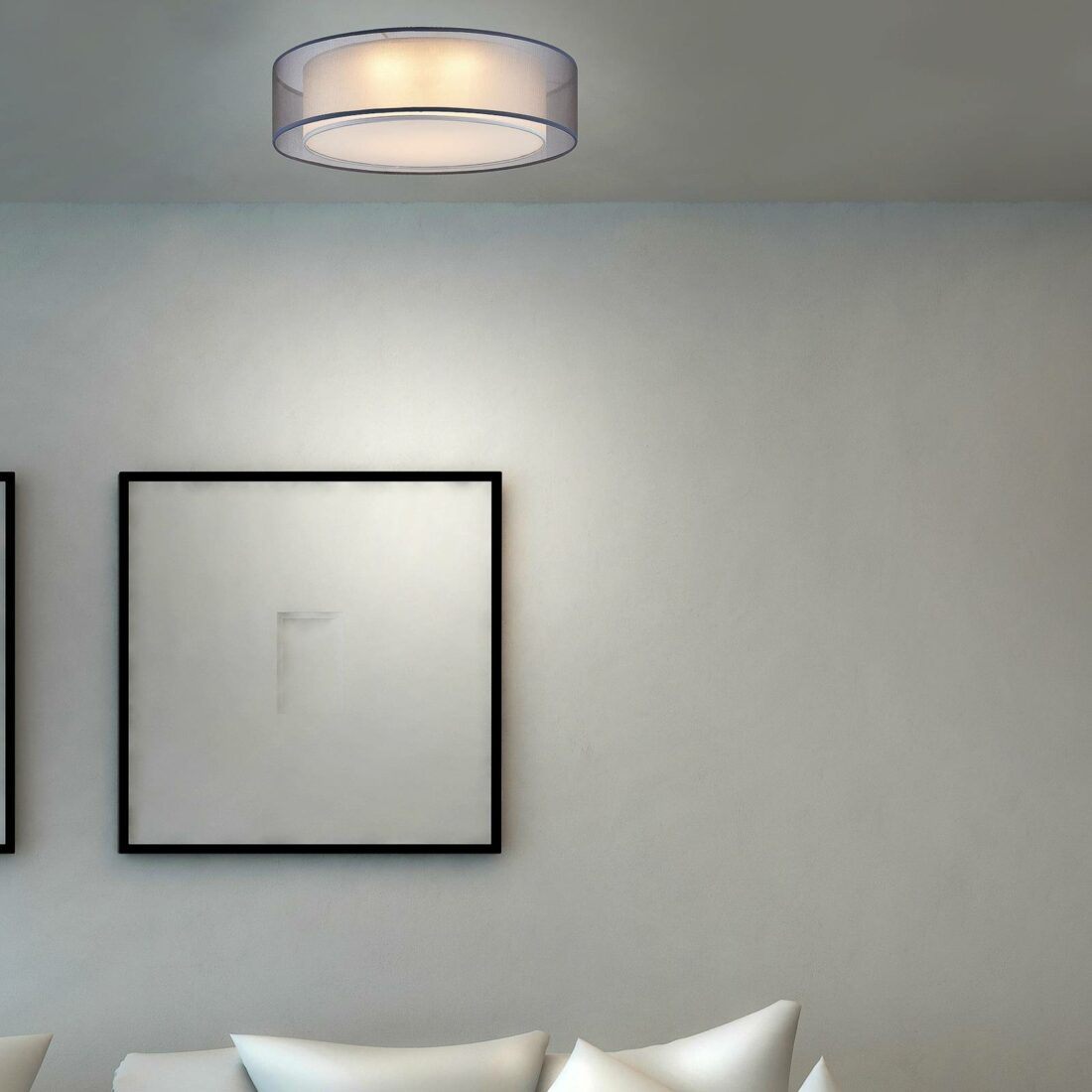 NOWA GmbH LED stropní světlo Chloe dvojité textilní stínidlo