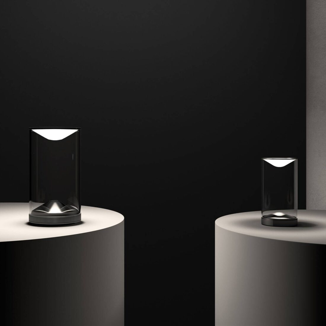 Lumina Stolní lampa Eva LED s podstavcem 3000K černá Ø18cm