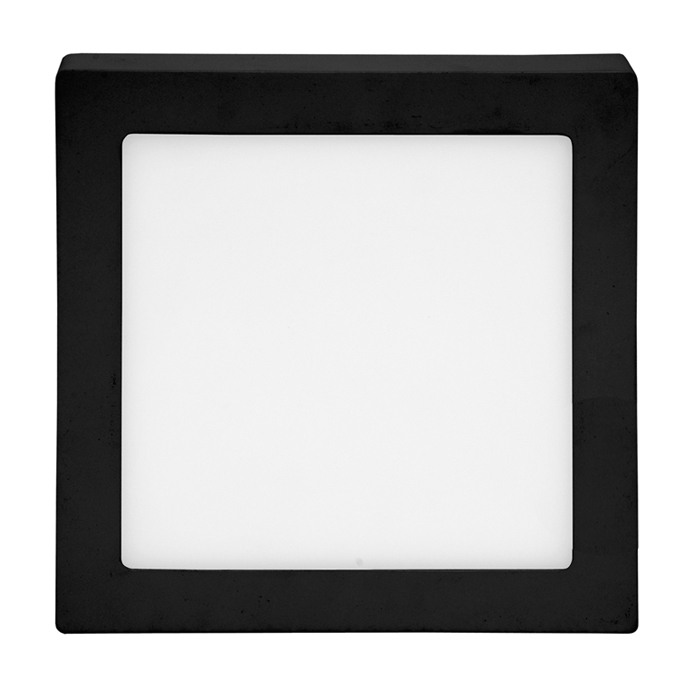 T-LED Černý přisazený LED panel hranatý 120x120mm 6W Barva světla: Studená bílá 102152