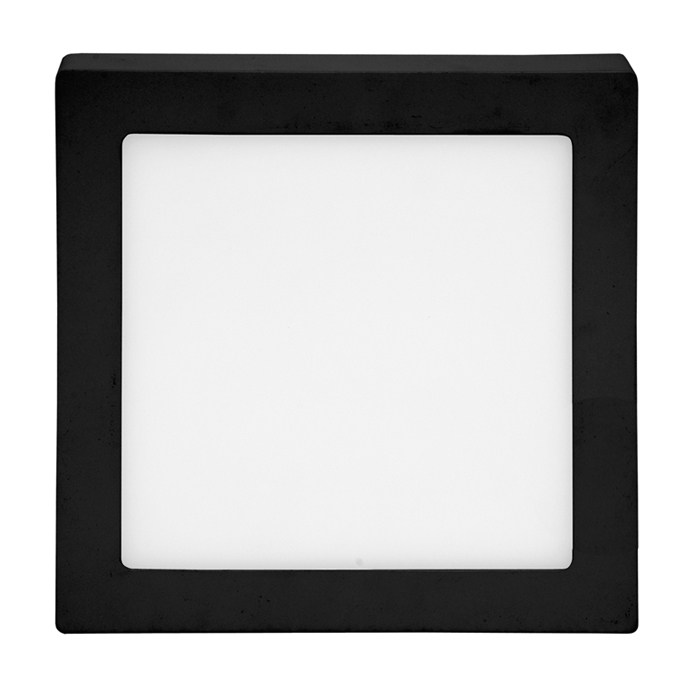 T-LED Černý přisazený LED panel hranatý 170x170mm 12W Barva světla: Teplá bílá 102153