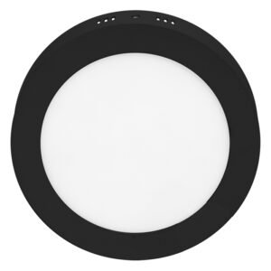 T-LED Černý přisazený LED panel kulatý 220mm 18W Barva světla: Teplá bílá 102176